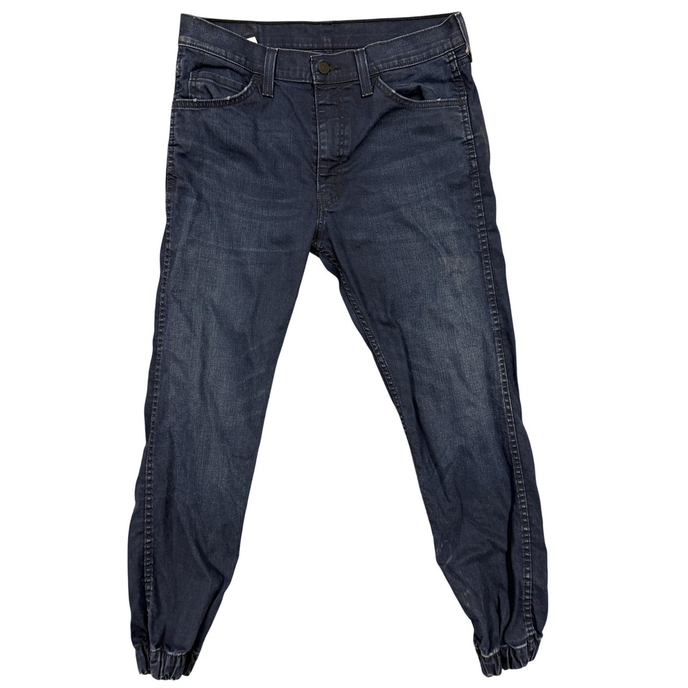 Levis 513 Jeans Mens 33x30 Blue Dark Wash Slim Straight Denim Jogger Cuff